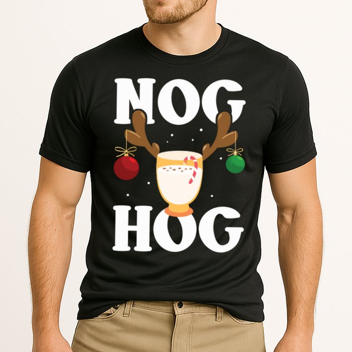 Nog Hog National Eggnog Day Egg Nog Christmas Holiday Great Gift Cooling Performance Crew T-Shirt