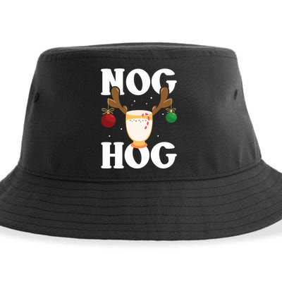 Nog Hog National Eggnog Day Egg Nog Christmas Holiday Great Gift Sustainable Bucket Hat