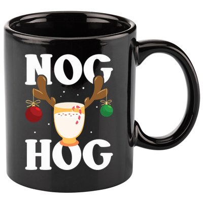 Nog Hog National Eggnog Day Egg Nog Christmas Holiday Great Gift 11oz C Handle Ceramic Mug