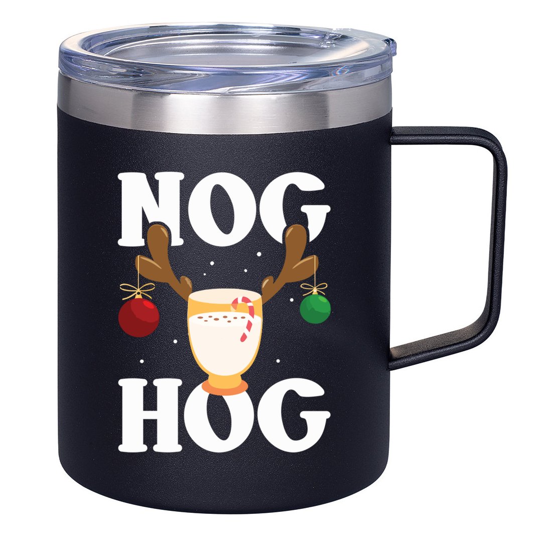 Nog Hog National Eggnog Day Egg Nog Christmas Holiday Great Gift 12oz Stainless Steel Coffee Mug