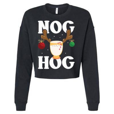Nog Hog National Eggnog Day Egg Nog Christmas Holiday Great Gift Cropped Pullover Crew
