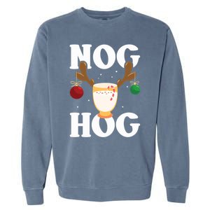 Nog Hog National Eggnog Day Egg Nog Christmas Holiday Great Gift Garment-Dyed Sweatshirt