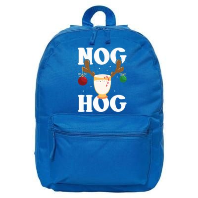 Nog Hog National Eggnog Day Egg Nog Christmas Holiday Great Gift 16 in Basic Backpack