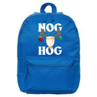 Nog Hog National Eggnog Day Egg Nog Christmas Holiday Great Gift 16 in Basic Backpack