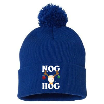 Nog Hog National Eggnog Day Egg Nog Christmas Holiday Great Gift Pom Pom 12in Knit Beanie