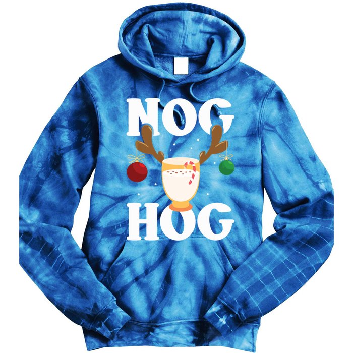 Nog Hog National Eggnog Day Egg Nog Christmas Holiday Great Gift Tie Dye Hoodie