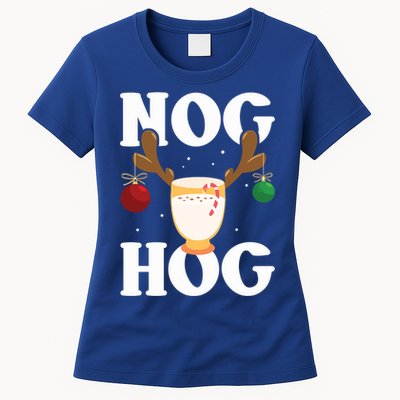 Nog Hog National Eggnog Day Egg Nog Christmas Holiday Great Gift Womens T-Shirt