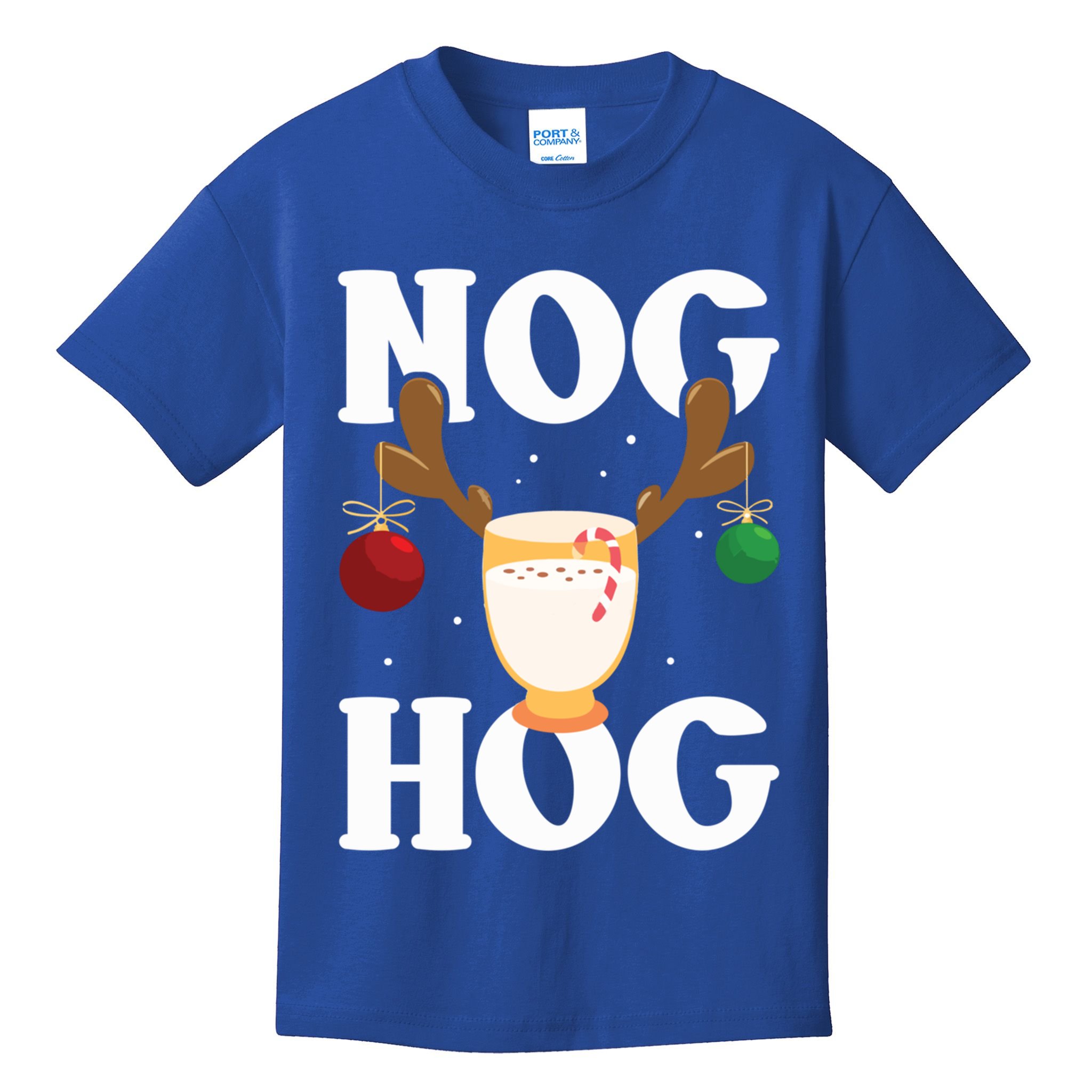 Nog Hog National Eggnog Day Egg Nog Christmas Holiday Great Gift Kids T-Shirt