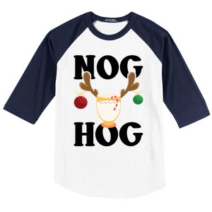 Nog Hog National Eggnog Day Egg Nog Christmas Holiday Great Gift Baseball Sleeve Shirt