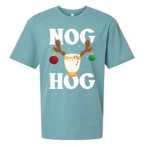 Nog Hog National Eggnog Day Egg Nog Christmas Holiday Great Gift Sueded Cloud Jersey T-Shirt