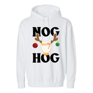 Nog Hog National Eggnog Day Egg Nog Christmas Holiday Great Gift Garment-Dyed Fleece Hoodie