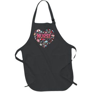 Nurse Heart Nursing Hospital Gift Full-Length Apron With Pockets