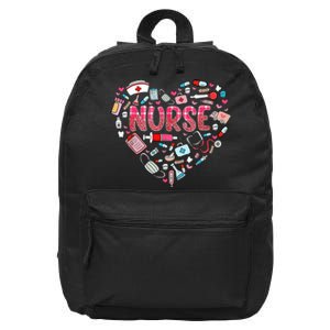 Nurse Heart Nursing Hospital Gift 16 in Basic Backpack