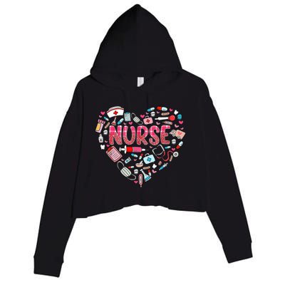 Nurse Heart Nursing Hospital Gift Crop Fleece Hoodie