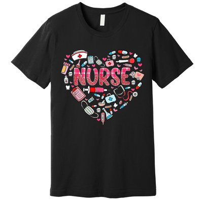 Nurse Heart Nursing Hospital Gift Premium T-Shirt