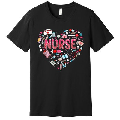 Nurse Heart Nursing Hospital Gift Premium T-Shirt