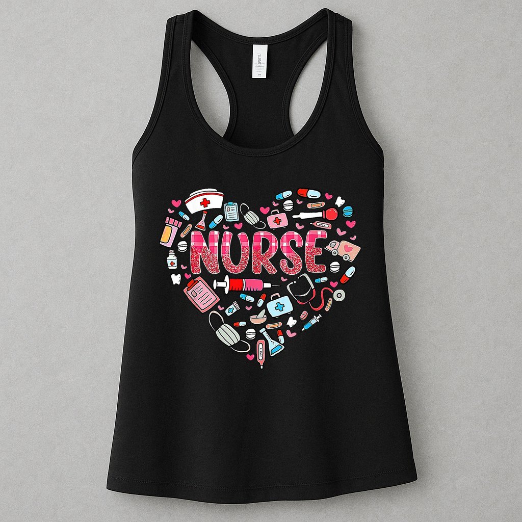 Nurse Heart Nursing Hospital Gift Womens Tank Top