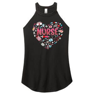 Nurse Heart Nursing Hospital Gift Women's Perfect Tri Rocker Tank