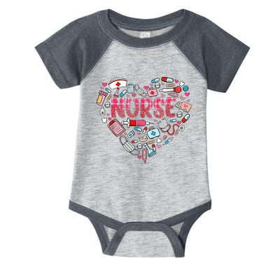 Nurse Heart Nursing Hospital Gift Infant Baby Jersey Bodysuit