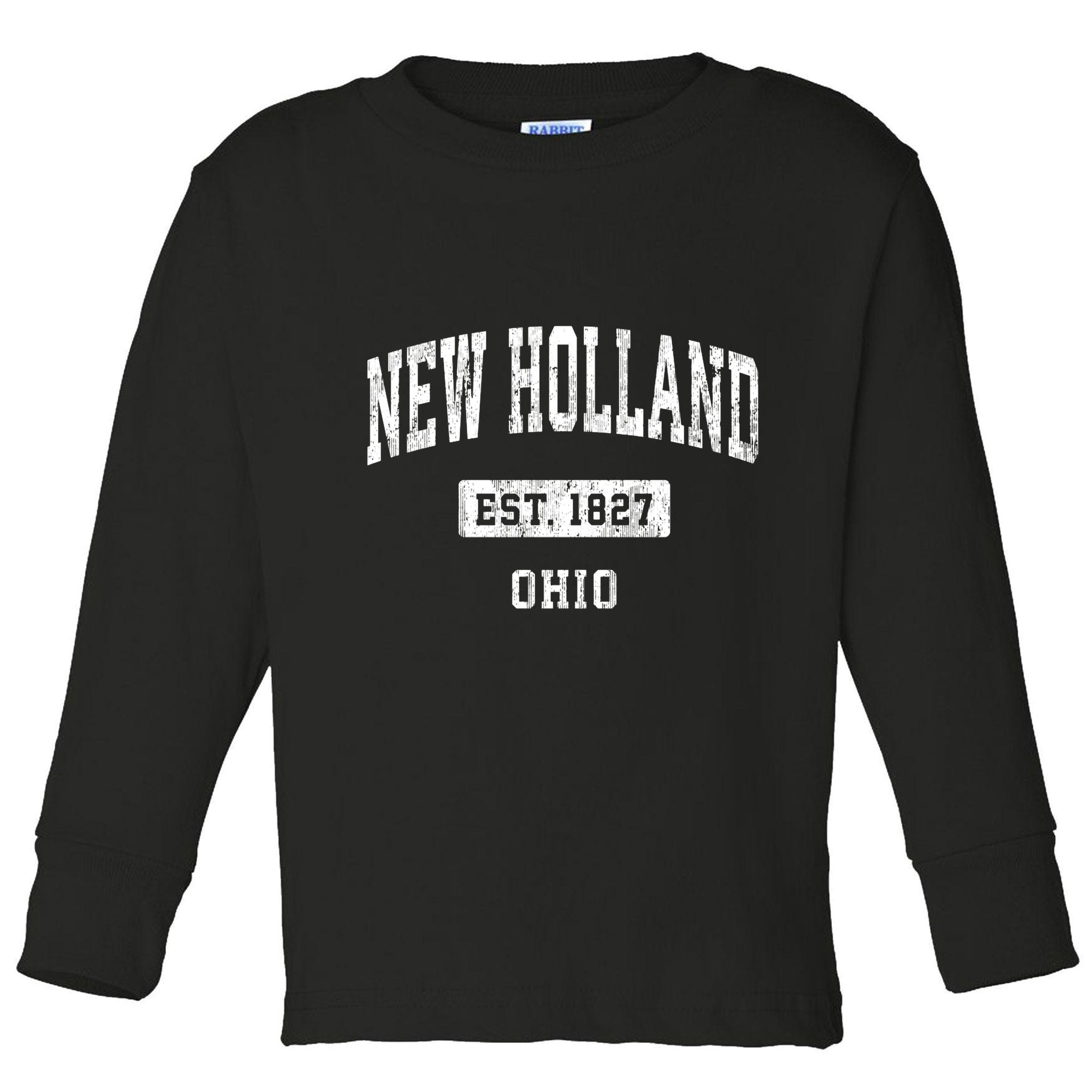 New Holland Ohio Oh Vintage Sports Established Toddler Long Sleeve Shirt