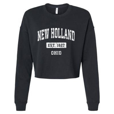 New Holland Ohio Oh Vintage Sports Established Cropped Pullover Crew