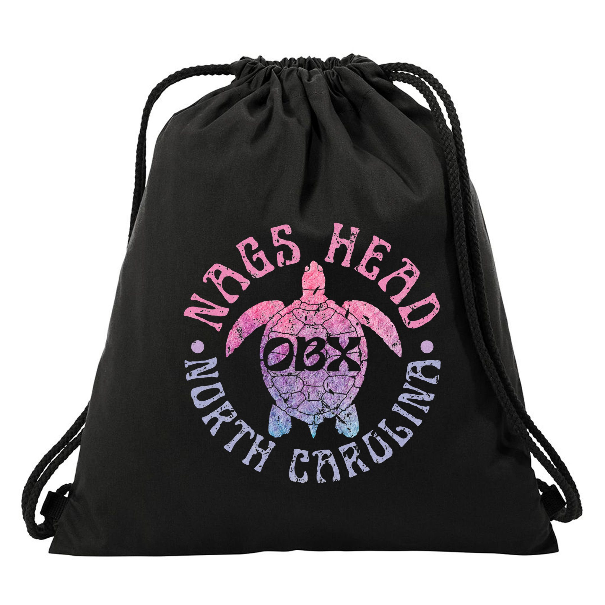 Nags Head Outer Banks North Carolina OBX Sea Turtle Vintage Drawstring Bag