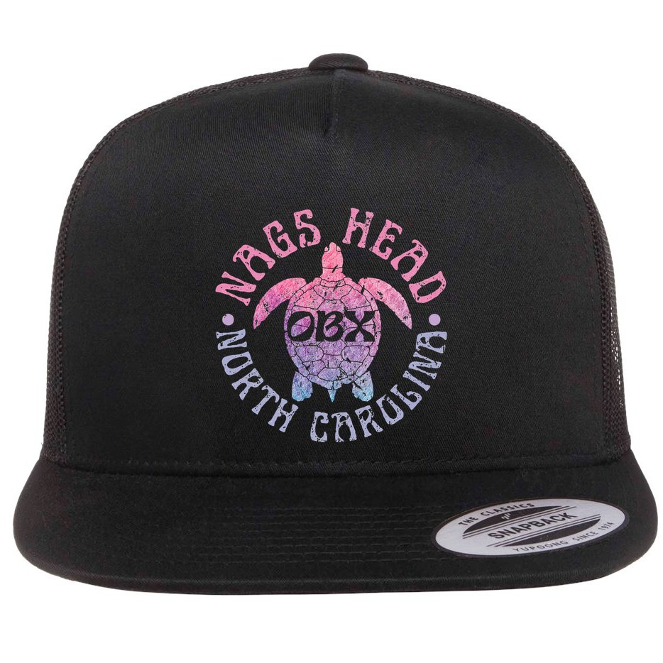 Nags Head Outer Banks North Carolina OBX Sea Turtle Vintage Flat Bill Trucker Hat