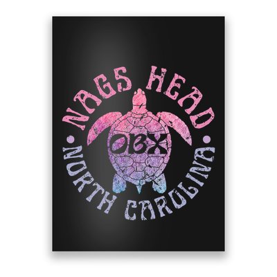 Nags Head Outer Banks North Carolina OBX Sea Turtle Vintage Poster