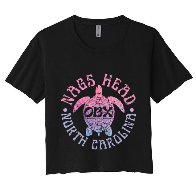 Nags Head Outer Banks North Carolina OBX Sea Turtle Vintage Crop Top