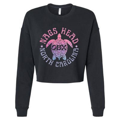 Nags Head Outer Banks North Carolina OBX Sea Turtle Vintage Cropped Pullover Crew