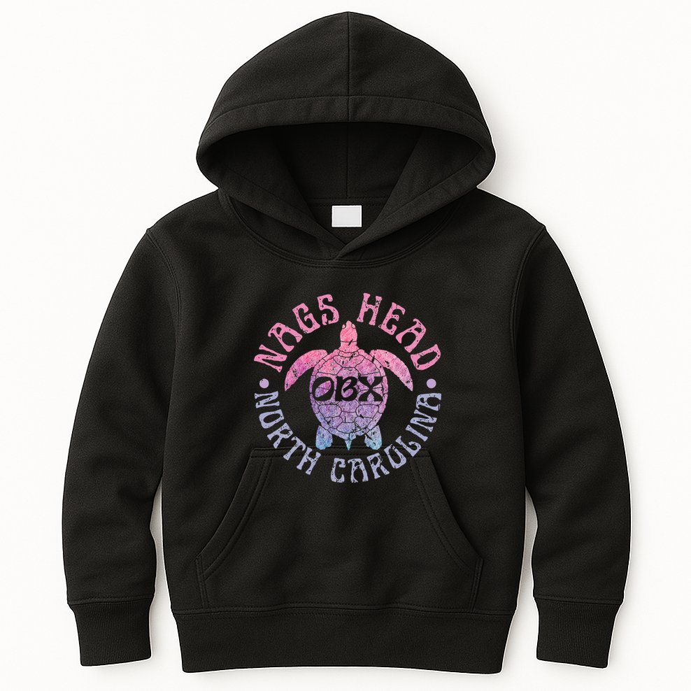 Nags Head Outer Banks North Carolina OBX Sea Turtle Vintage Kids Hoodie