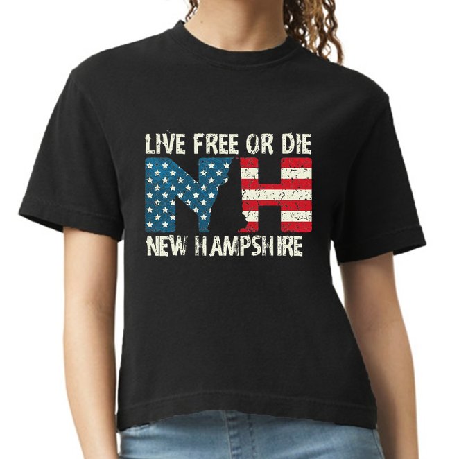 New Hampshire Patriotic Live Free Or Die Comfort Colors Boxy T-Shirt