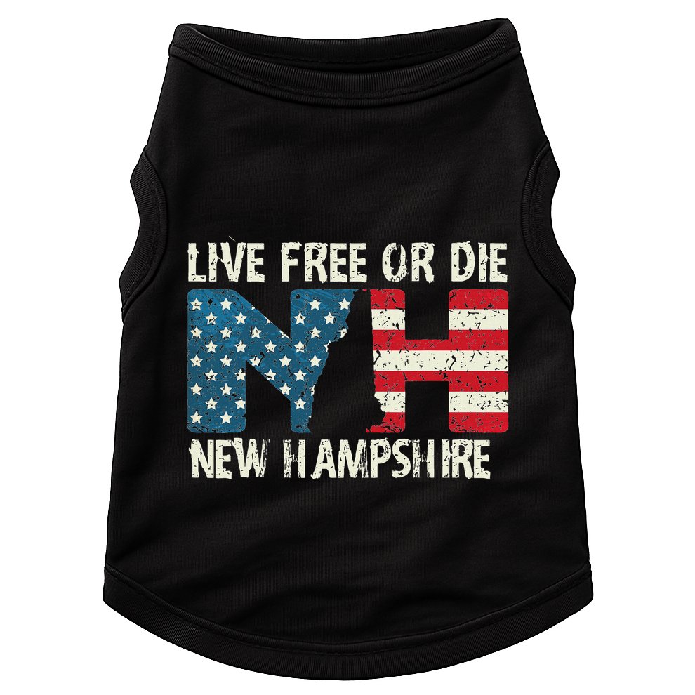 New Hampshire Patriotic Live Free Or Die Doggie Tank
