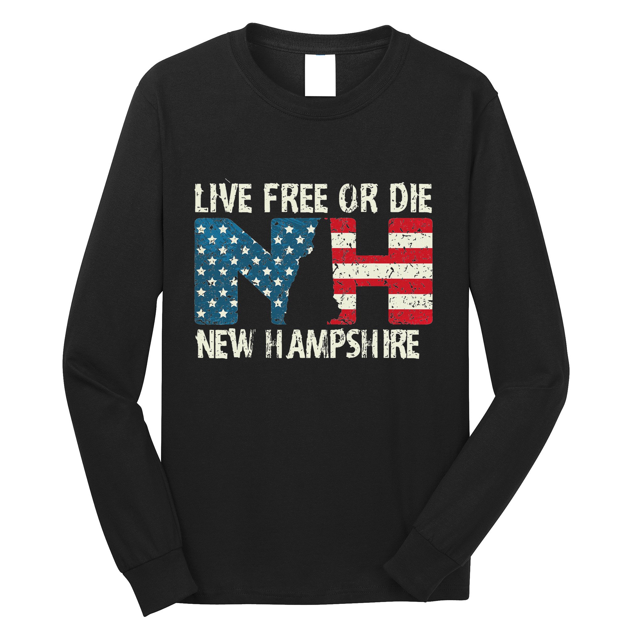 New Hampshire Patriotic Live Free Or Die Long Sleeve Shirt