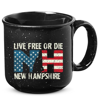 New Hampshire Patriotic Live Free Or Die 15oz Campfire Ceramic Mug