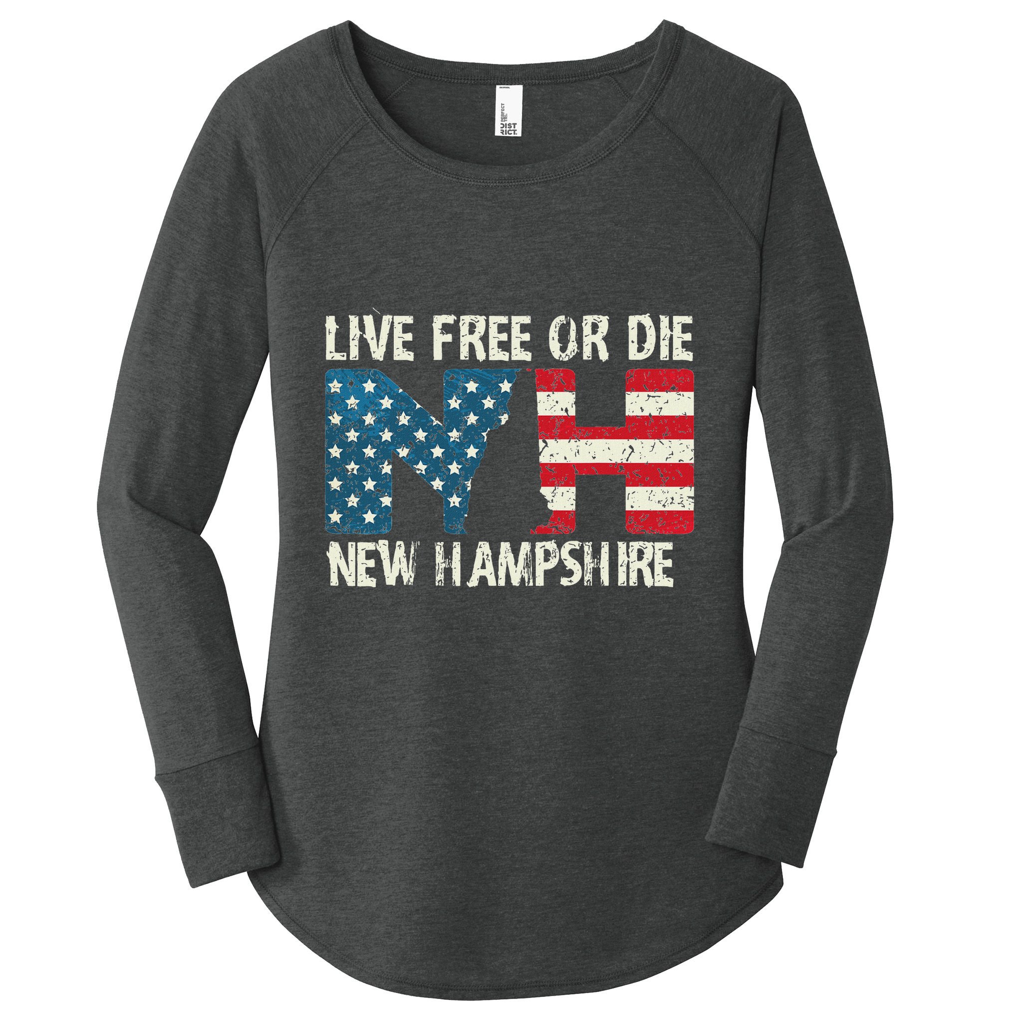 New Hampshire Patriotic Live Free Or Die Women's Perfect Tri Tunic Long Sleeve Shirt