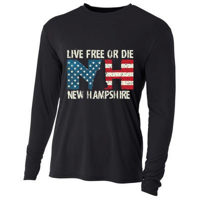 New Hampshire Patriotic Live Free Or Die Cooling Performance Long Sleeve Crew