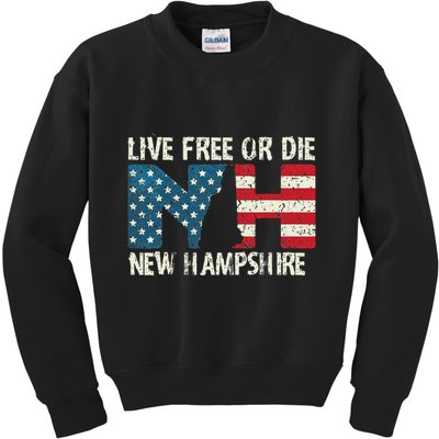 New Hampshire Patriotic Live Free Or Die Kids Sweatshirt