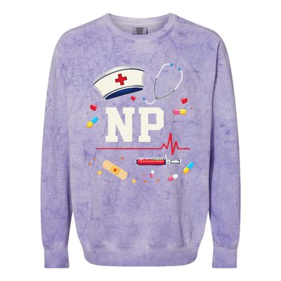 Np Healthcare Professional Gift Np Nurse Practitioner Pride Colorblast Crewneck Sweatshirt