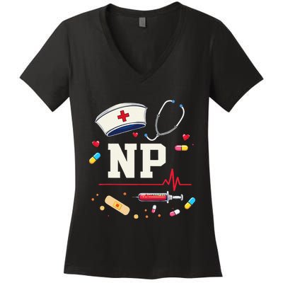 Np Healthcare Professional Gift Np Nurse Practitioner Pride Women's V-Neck T-Shirt