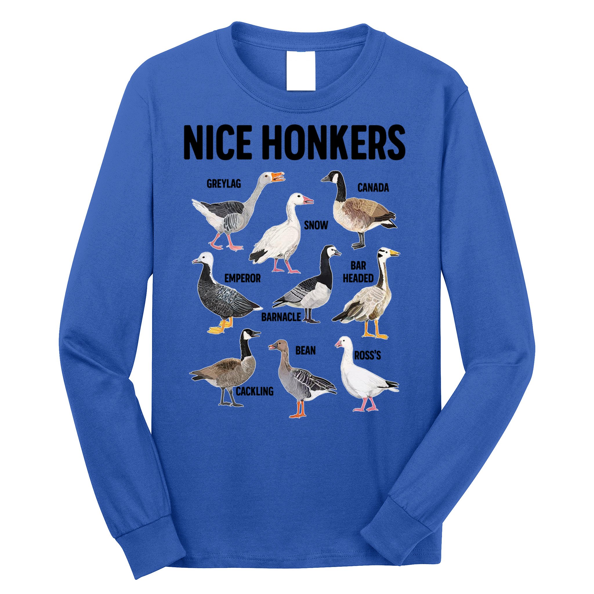 Nice Honker Pun Adult Joke Funny Bird Lover Birdwatcher Gift Long Sleeve Shirt