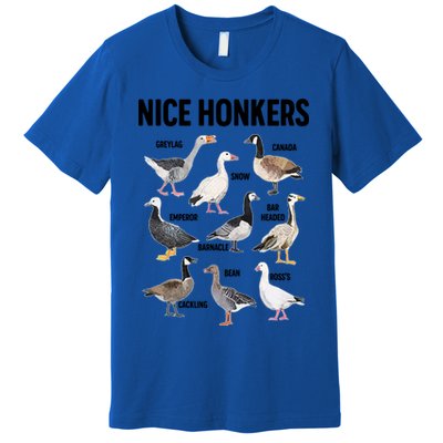 Nice Honker Pun Adult Joke Funny Bird Lover Birdwatcher Gift Premium T-Shirt