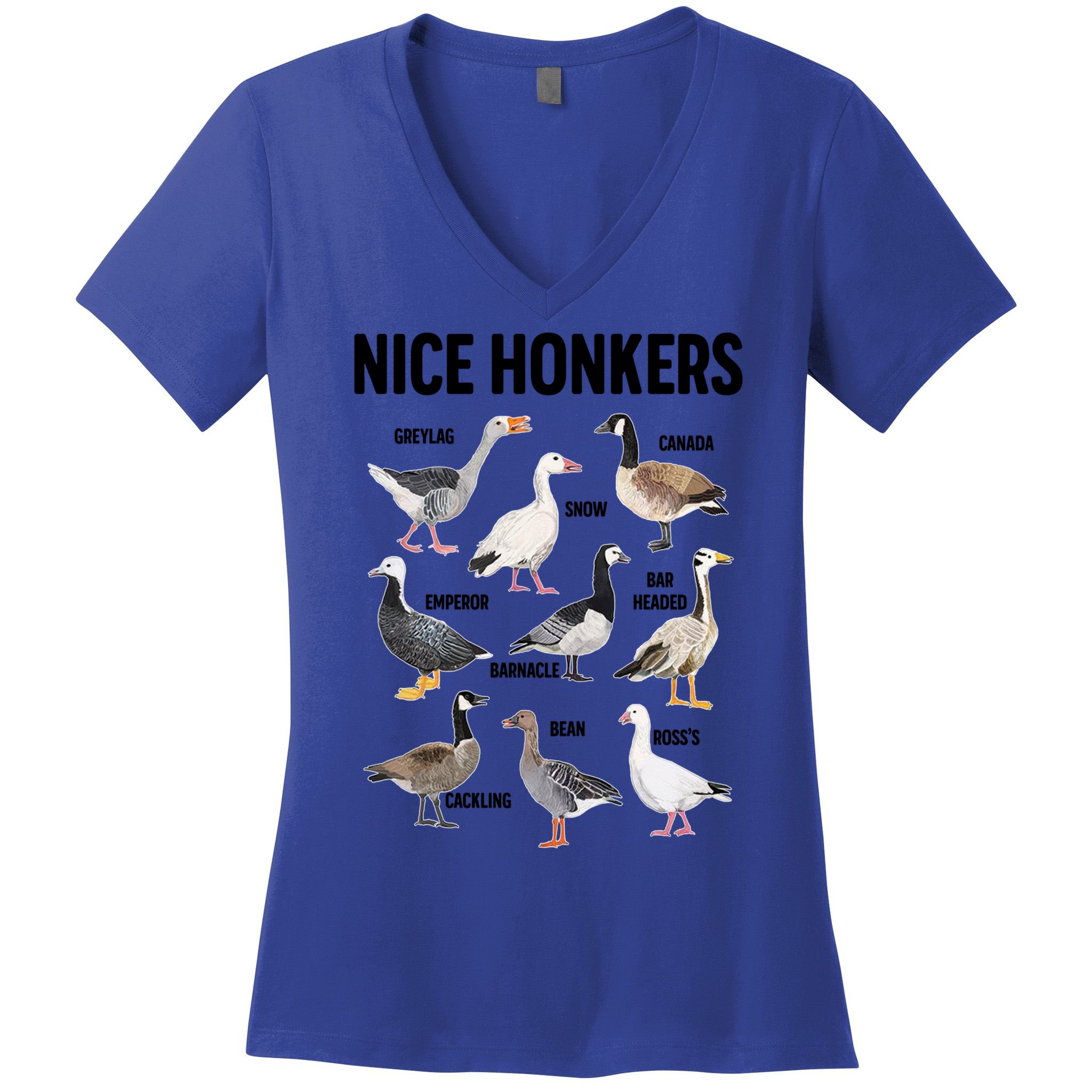 Nice Honker Pun Adult Joke Funny Bird Lover Birdwatcher Gift Women's V-Neck T-Shirt