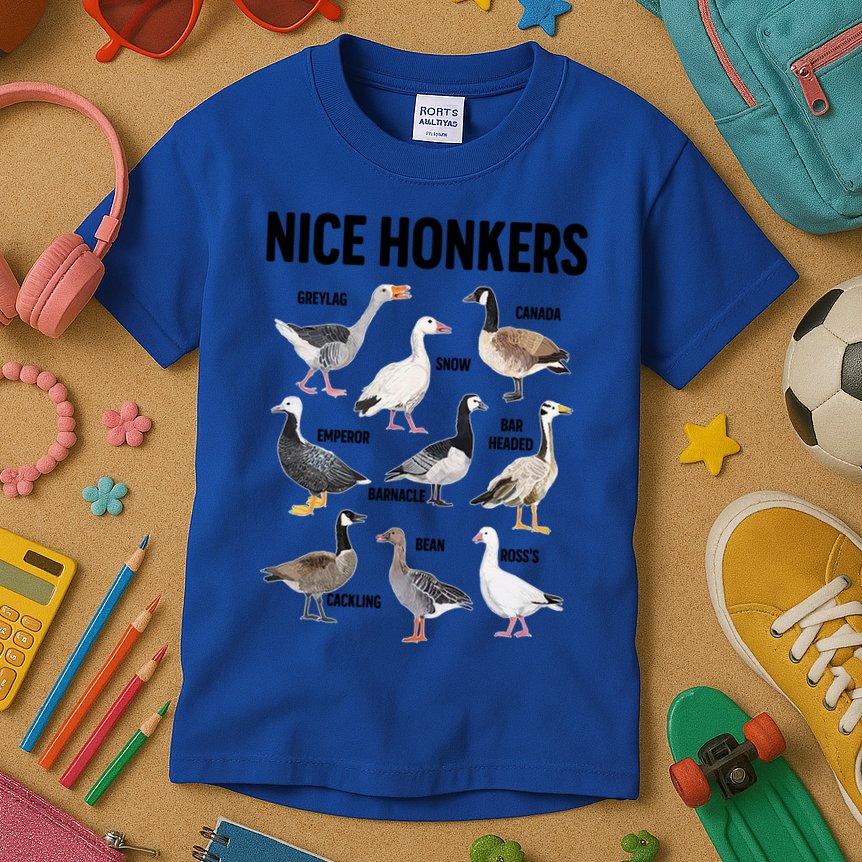 Nice Honker Pun Adult Joke Funny Bird Lover Birdwatcher Gift Kids T-Shirt