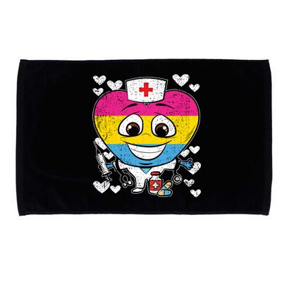 Nurse Heart Pansexual Lgbtq Pride Rn Lpn Nursing Student Gift Microfiber Hand Towel