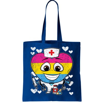 Nurse Heart Pansexual Lgbtq Pride Rn Lpn Nursing Student Gift Tote Bag