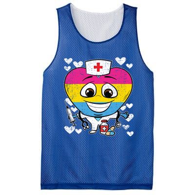 Nurse Heart Pansexual Lgbtq Pride Rn Lpn Nursing Student Gift Mesh Reversible Basketball Jersey Tank