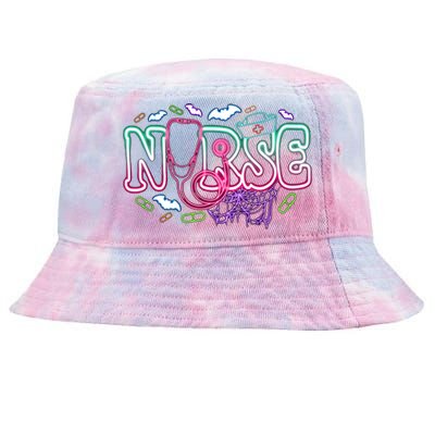 Nurse Halloween Pumpkin Spooky Tie-Dyed Bucket Hat