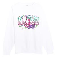 Nurse Halloween Pumpkin Spooky Premium Crewneck Sweatshirt