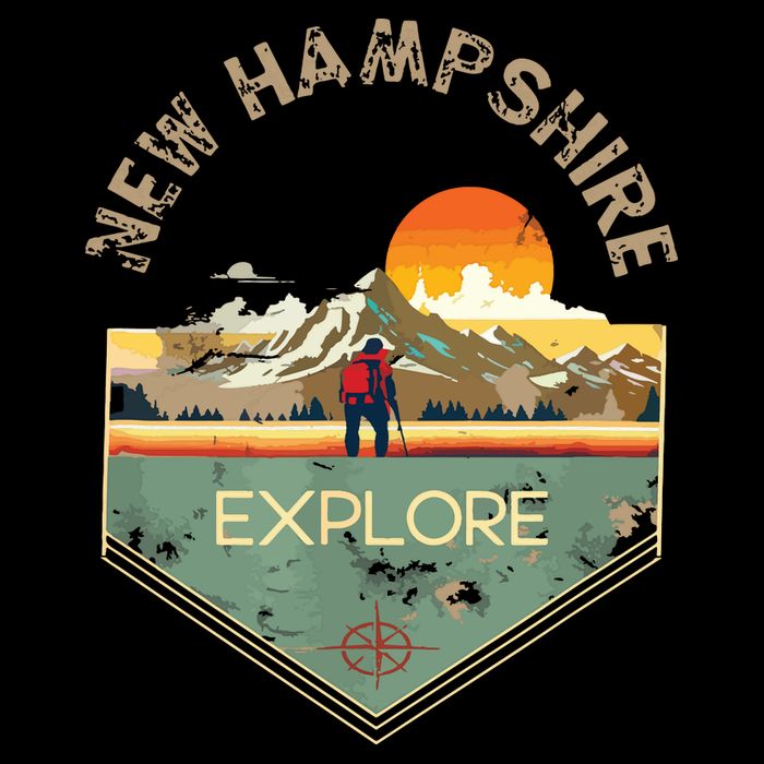New Hampshire Retro Vintage Hiking Apparel Souvenir Doggie Tank